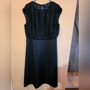 Ann Taylor Factory Classic Black Lace Top Satin Skirt Women's Dress Size12P NWT